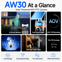 AI Human Detection Outdoor Wireless CCTV Camera Dual Light Source Color Night Vision Smart Motion Solar Security Camera