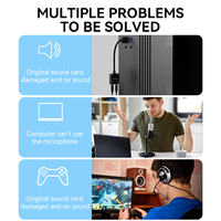 Tarjeta de Sonido Externa VegGieg USB 2.0 de Aleación de Aluminio, Adaptador Convertidor USB a Conector de Audio de 3.5mm para Auriculares y Micrófono, Sin Necesidad de Controladores