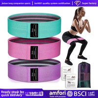 Juego de Bandas de Resistencia de Tela de Poliéster y Algodón, Bandas para Glúteos con Interior de Látex Antideslizante para Ejercicios de Piernas y Glúteos para Mujeres