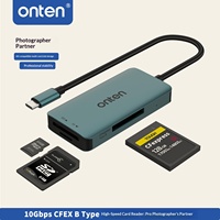ONTEN BLG-C11 Pembaca Kartu CFexpress Tipe-B USB3.2 Kecepatan Tinggi 10Gbps 3-in-1 Tipe-C SD/Micro SD/TF Paduan Aluminium Tersedia di Stok
