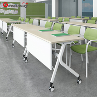 Table de formation pliable, mobilier de bureau moderne et simple, design de cadre, métal mobile, table de formation pour supermarché, salle à manger, école