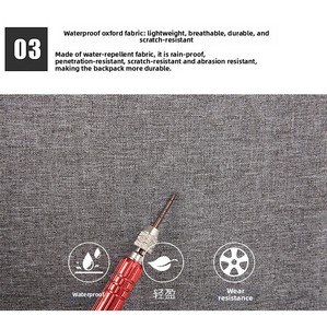 Zaino per Laptop Impermeabile in Oxford con Logo Personalizzato per Uomo, Porta USB, Chiusura a Cerniera, Grande Capacità per Viaggi d'Affari - Product Image 6