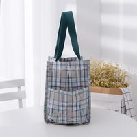 Sac fourre-tout imperméable à carreaux et fleurs, capacité moyenne, doublure TC, taille personnalisée pour les trajets quotidiens, sac à lunch, usage décontracté