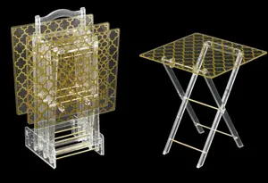 2023 новый стиль Саудовская Аравия чайный столик набор Оптом прозрачный акриловый складной поднос стол с печатью