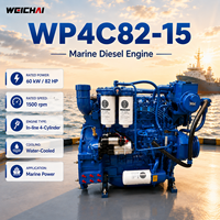 Moteur diesel marin SCDC Weichai série WP4 WP4C82-15, 1500 tr/min, 4 cylindres, propulsion pour bateau de travail, bateau de transport de marchandises et bateau de pêche