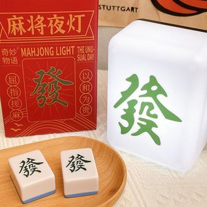 Lampe de nuit Mahjong, abat-jour en plastique, interrupteur à bouton, prise d'alimentation, lumière ambiante ornementale pour la décoration de la maison - Product Image 2