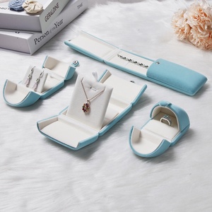 Boîte à bijoux de luxe personnalisée avec logo, en cuir PU et velours, excellent organisateur d'emballage en forme ovale ou rectangulaire - Product Image 2