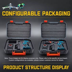 Kit de perceuse sans fil multifonction pour batterie <span class=keywords><strong>Makita</strong></span> 18V, perceuse électrique avec 3 têtes, embouts flexibles, douilles et étui - Product Image 5