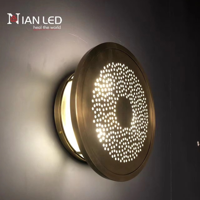 Led Copper Wall Lights Multi-Color Temperature Switch Control Modern Indoor Outdoor Lighting Villa Courtyard Hotel Gate