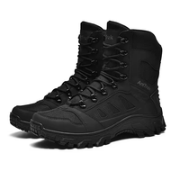 Bottes tactiques montantes en similicuir pour hommes, personnalisées en usine, pour l'extérieur, automne-hiver, avec embout en acier, pour la randonnée et l'alpinisme