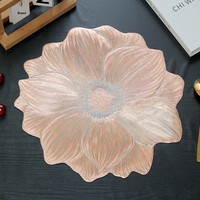 Set de table style nordique Lotus, résistant à la chaleur, imperméable, anti-taches, en PVC lavable, isolation thermique, pour hôtel et restaurant