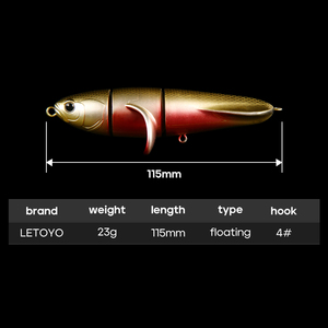 NUEVO OEM 23g 115mm Señuelo de lápiz flotante Hélice de superficie de agua de <span class=keywords><strong>tres</strong></span> secciones Cebos duros flotantes Topwater Bass Lure - Product Image 3