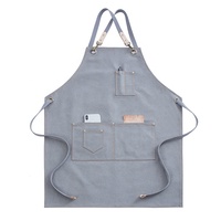 Sunuyue — tablier en toile de coton pour homme, couleur gris, style Barista, bar pour Barista