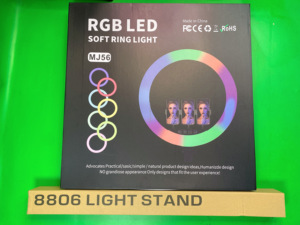 Chất lượng cao mj56 22 inch RGB vòng ánh sáng + 3 người giữ điện thoại + từ xa + Chân máy đứng + Plug-in dây + Túi - Product Image 6