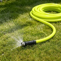 Tuyau d'arrosage de jardin flexible de 30,48 m (100 pi) avec diamètre intérieur de 5/8 po, filetage GHT 3/4 11,5 et connecteur femelle ergonomique antidérapant pour usage domestique et jardin