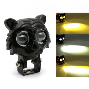 ชุดไฟหน้ารถจักรยานยนต์ LED นกฮูกเสือ2ชิ้นสีเหลืองขาว hi/lo โคมไฟตัดหมอกขับขี่รถจักรยานยนต์ - Product Image 6