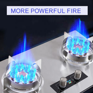 موقد غاز من الفولاذ المقاوم للصدأ محمول مدمج يعمل بالبطارية-موقد مزدوج للاستخدام المنزلي RV متوافق مع الغاز المسال/الغاز الطبيعي في الهواء الطلق - Product Image 2