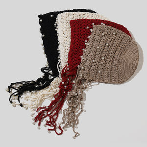 Gorro de punto de actuación de <span class=keywords><strong>Teatro</strong></span> de escenario con borlas de perlas para niñas clásicas - Product Image 2