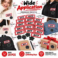Patch brodé personnalisé en gros – 16 types de personnalités, lettres amusantes et mignonnes, à thermocoller ou à coudre