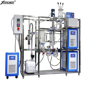 Mesin distilasi molekul 3.3 kaca borosilikat tahan suhu tinggi dengan proses ekstraksi Film Wiped