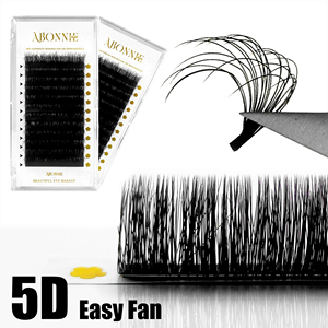Abonnie C D <span class=keywords><strong>Curl</strong></span> 0,07 Mix 5D Camelia Extensión de pestañas Auto Fan Cachemira Mate Negro Easy Fan Extensiones de pestañas - Product Image 5