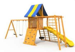 Cadre d'escalade en bois de Patio, ensemble de balançoire pour l'arrière-cour, accessoires en plastique, équipement de jeu pour l'extérieur, en vente - Product Image 4