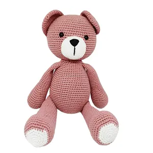 Crochet Toys Animal Plush Toy Cotton Crochet Animal Baby Rattle Toy Customized Plush Rabbit