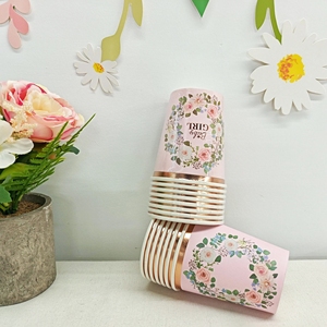 ชุดตกแต่งงานเลี้ยงน้ำชา DAMAI อุปกรณ์จัดงานเลี้ยงลายดอกไม้ ชุดภาชนะใช้แล้วทิ้ง จานกระดาษขอบหยักสีขาว ลายดอกไม้ ถ้วยกระดาษ ผ้าเช็ดปาก - Product Image 6