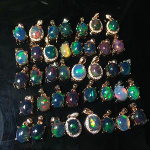 Toptan doğal renkli Opal taş şifa taşları siyah Opal kolye takı hediye için - Product Image 6