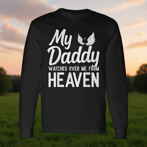 Camiseta de manga larga con estampado de My Daddy Watches Over Me From Heaven - Product Image 3