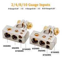 Accessoires de voiture 2/4/8/10 AWG Bornes à sertir Positives Négatives Connecteurs de batterie de voiture Kits avec Post Clamp