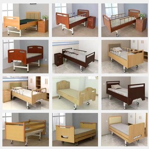 Cama de Hospital Manual de Madera Lechi con Manivela Individual para Uso en Dormitorios de Ancianos - Product Image 3