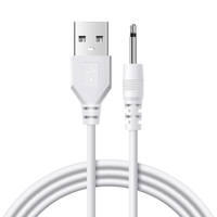 Câble de charge DC, cordon de chargeur 2,5 mm, chargeur USB DC, câble de charge rapide USB vers DC 2,5 mm pour lampe de table, mini haut-parleur, jouets