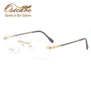 50032 Occhiali da Vista di Lusso Personalizzati con Logo, Montatura Senza Bordi in Titanio per Uomo, Vendita all'Ingrosso - Product Image 3