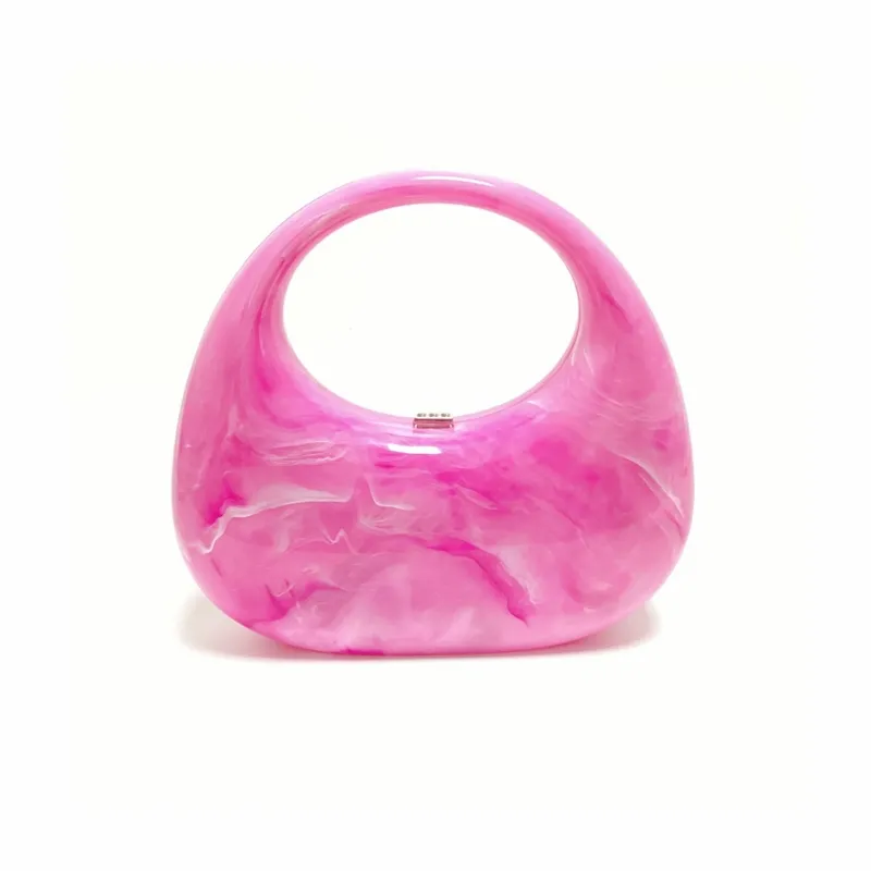 Tas tangan jelly merek desainer mewah terbaru tas clutch akrilik kustom pengantin tas malam marmer untuk wanita