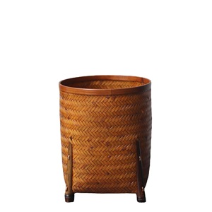 Bamboo Woven <b>Storage</b> <b>Basket</b> Round Handmade Traditional Standing Type For Tea Ceremony And Gift Use - Product Image 5