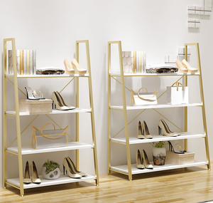Modern Gold <strong>Wall</strong> <strong>Mounted</strong> Bag and Handbag Display Stand for <strong>Shoe</strong> Store <strong>Shoes</strong> Display <strong>Rack</strong> with Shelf Modern Style - Product Image 4
