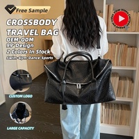 Bolsa de Viaje Deportiva de Alta Calidad, Portátil, Gran Capacidad, con Doble Cierre, Impermeable, de PU, para el Hombro o Cruzada, Ideal para Viajes Cortos y Gimnasio