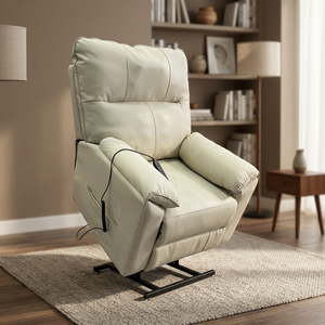 Sillón reclinable eléctrico de alta calidad para el hogar, de cuero, con función de masaje y calefacción, para personas mayores, color marrón, tipo sillón de masaje para salón. - Product Image 1