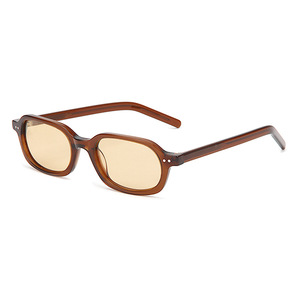 Lunettes de soleil ovales rétro, monture intégrale marron, verres anti-lumière bleue, unisexe, légères, usage quotidien, adulte - Product Image 1