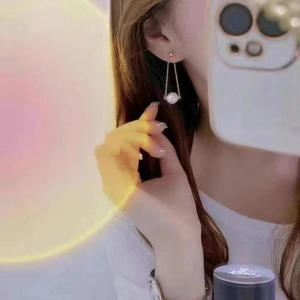 Accessoires en argent S925 pour perles DIY, boucles d'oreilles pour femmes avec perles de 5 à 10 mm, double perle, support vide 2355, boucles d'oreilles élégantes pour femmes - Product Image 3