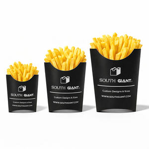 Boîte à frites en carton blanc avec logo personnalisé et revêtement anti-graisse pour <span class=keywords><strong>la</strong></span> vente à emporter - Product Image 1