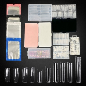 500 <span class=keywords><strong>Uñas</strong></span> Postizas Transparentes/Naturales <span class=keywords><strong>para</strong></span> Práctica y Exhibición, Forma <span class=keywords><strong>de</strong></span> Ataúd Delgada - Product Image 2