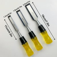Ciseaux à bois en acier au chrome-vanadium transparent jaune de 1225 mm avec poignée traversante, ensemble de trois pièces, manches en plastique, modèle 033