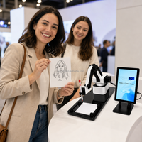 Robot Dessinateur DexArm pour Salons Professionnels, Artiste Robotique Dessinant des Portraits au Trait sur Site, Robot d'Attraction pour Expositions