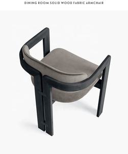 Silla de Comedor Nórdica Moderna Minimalista de Madera Maciza Retro con Brazos Curvos, Muebles para el Hogar Súper Cómodos - Product Image 3