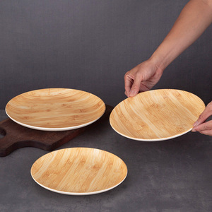 Plato de Melamina con Diseño de Madera, Redondo, para Hotel, Fiestas, Vajilla - Product Image 3