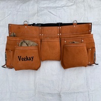 Bolsa de Cintura de Cuero Marrón Impermeable de la Marca Veekay Tools, con Capacidad para 200 lb y Cierre de Hebilla