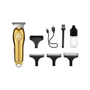 Tondeuse à cheveux Kemei KM-679 USB, corps métallique brossé écologique, pour salon et usage domestique, tête d'huilage automatique, cadeaux promotionnels d'affaires - Product Image 2