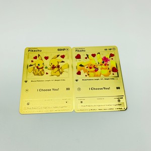 Pikachu Doré Je te choisisse, carte à collectionner Pokémon, forme de dessin animé mignonne, impression offset, jouet promotionnel - Product Image 6